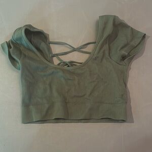 Green crop top